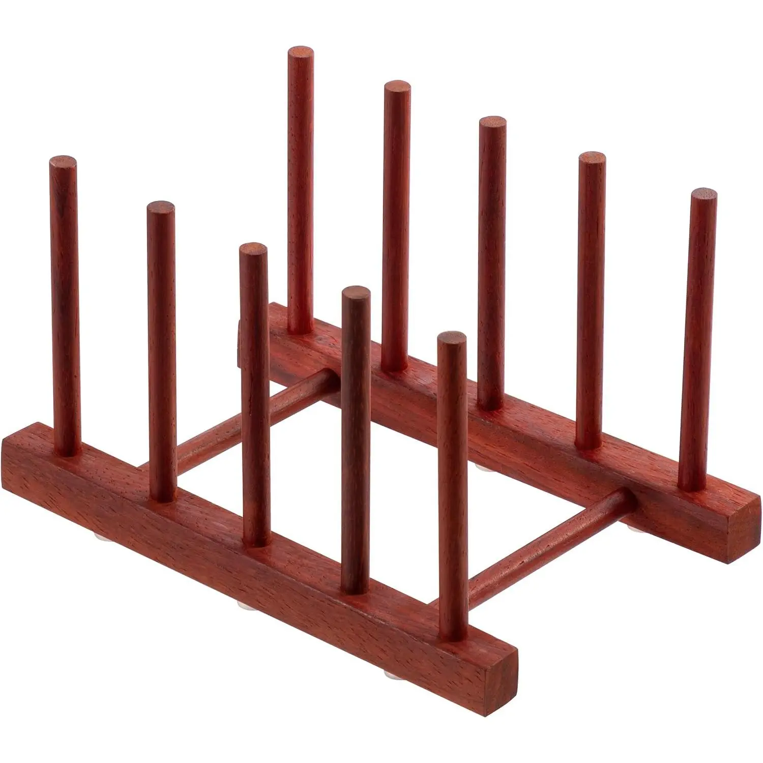 Rosewood Wooden Dish Drying Rack Plate Organizer for Kitchen Cabinet | 4 Slots,  and Kitchen Organizer, For Cups, Bowls, Pots, ,  Boards & Plates, Space-Saving for Cabinets Counters