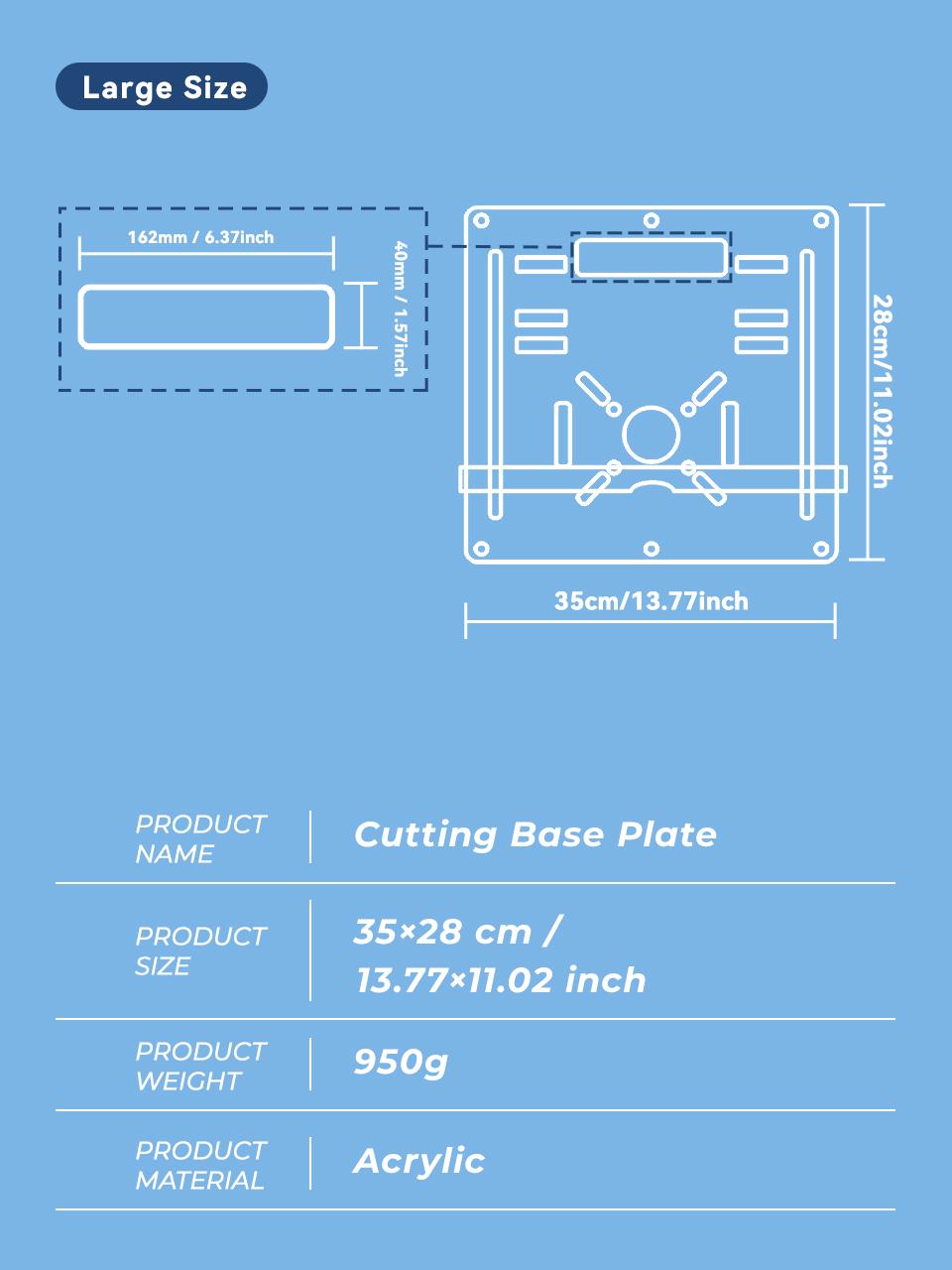 IMBOT Cutting Machine Transparent Base Plate 0.8cm Acrylic Material with High-definition Scale Durable And Wear-Resistant Cutting Machine And Circular Saw Accessories