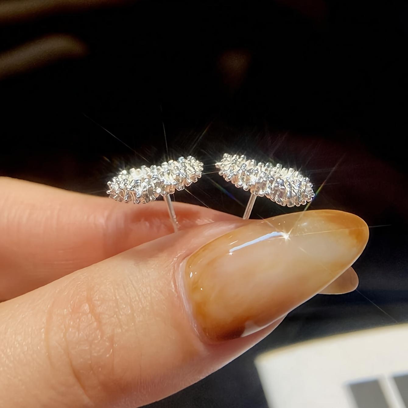 1Pair Heart Irregular Earrings Lovely Stud Earrings Luxury Jewelry Gifts For Women