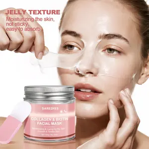 60g Collagen Hydrating Peel-Off Mask with Scraper, Deep Moisturizing, Smooths Skin, Enhances Elasticity, Easy to Remove Dead Skin Cells