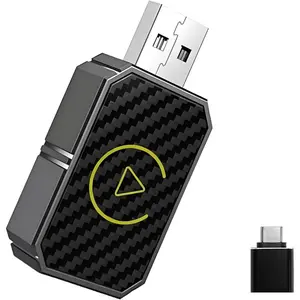 Mini Wireless CarPlay Adapter – Wired to Wireless Converter for iPhone iOS 12, Android 11 and 2016+ Model Cars, Plug-and-Play Automotive Adapter