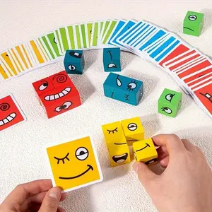 Emotional Expression Cube, 1 Box Colorful Face Changing Cube Game, Parent-child Interactive Desktop Battle Game Toy, Educational Toy for Kids