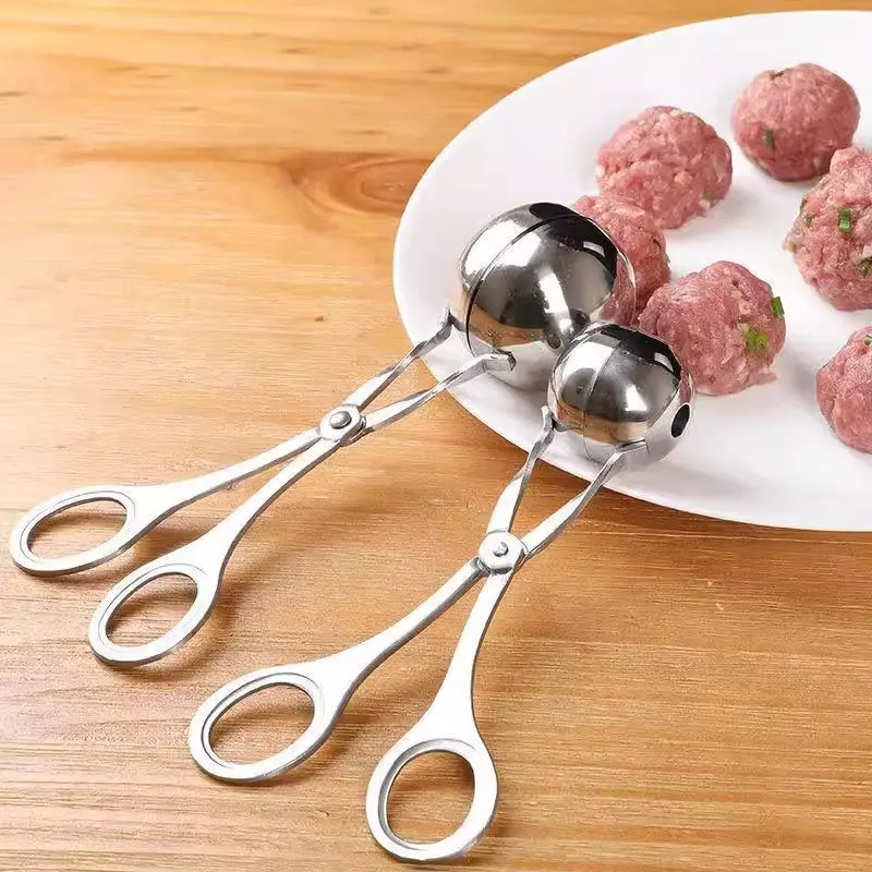 2 Pack Meatball Maker, Stainless Steel Meatball Scoops in Large & Small Sizes, Easy Kitchen Tool for Meatballs, Fish Balls & Rice Balls