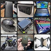 DIYAH 4D High Gloss Black Carbon Fiber Vinyl 12" x 60" / 1 FT x 5 FT Bubble Free Air Release Car Wrap Film Automotive DIY Decals with Hand Tools