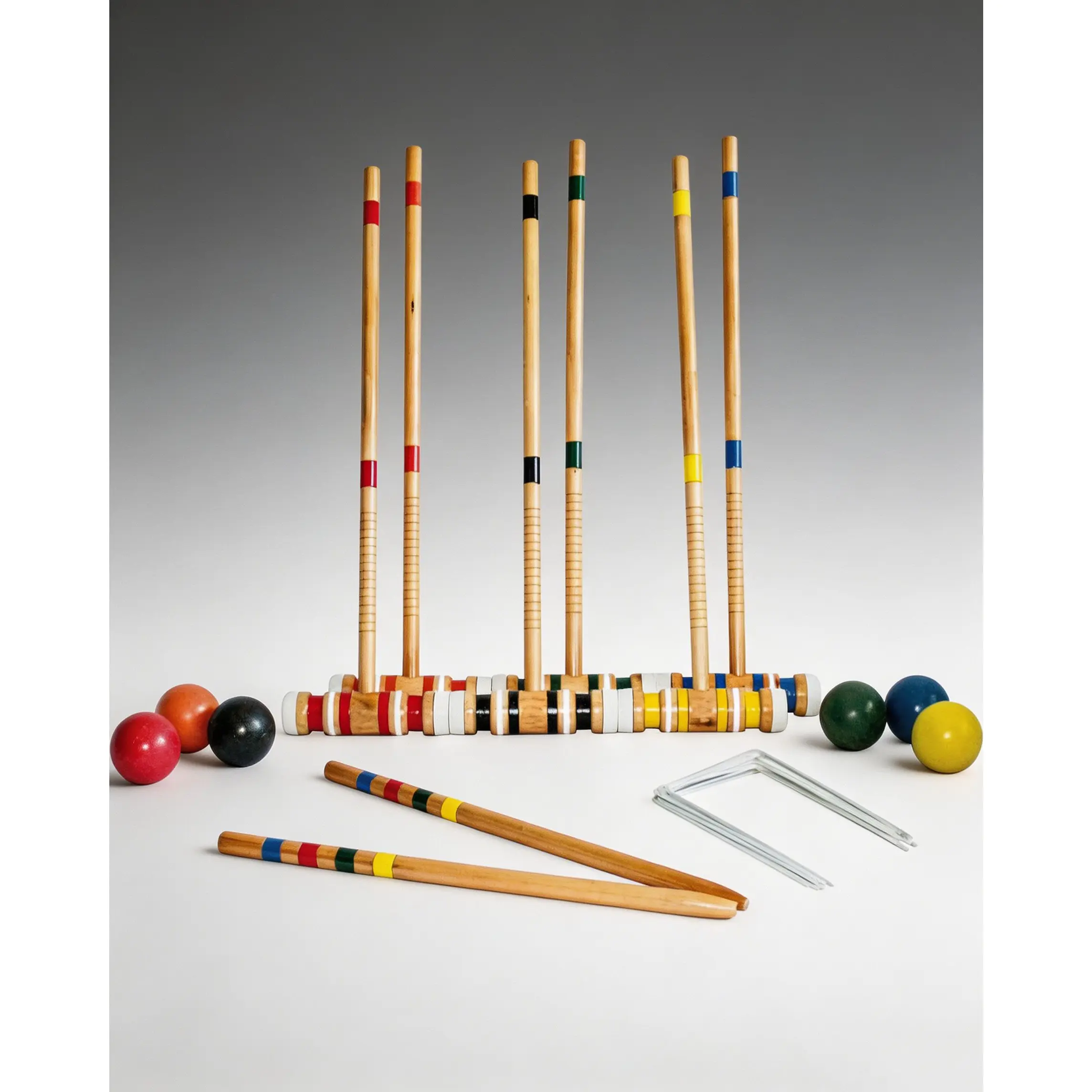 6-Player Croquet Set for Beginners Includes Mallets Balls Stakes and Storage Bag for Garden Backyard Games