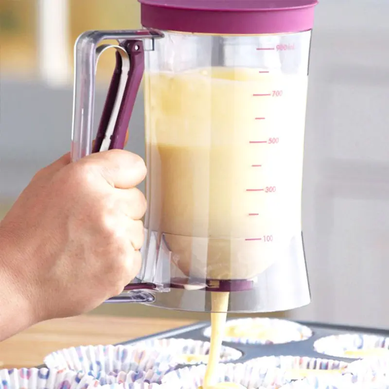 1 PC 900ml Batter Dispensers Batter Flour Paste Dispenser For Pancake Cookie Cupcakes Cake Muffins Measuring Cream Dough Dispensador