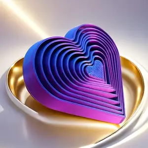3D Printed Novelty Gyroscope, Round Heart-Shaped Decompression Artifact, Robotime Fractal Fidget Hexagon
