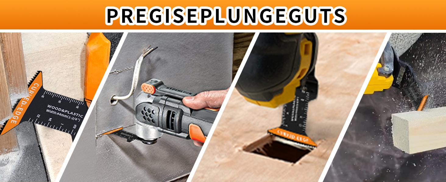 AGS 100PCS Oscillating Tool Blades, Titanium & HCS Oscillating Saw Blades for Metal/Wood/Plastic Cutting, Curved Edge Multi Tool Blades Compatible with Dewalt, Milwaukee, Dremel, Ryobi, Rockwell