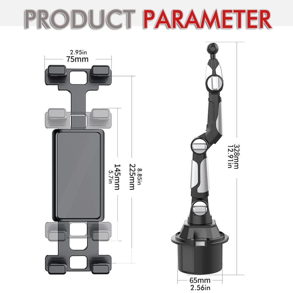 Car Cup Holder Phone Mount, Universal Tablet and Smartphone Holder with Long Adjustable Arm for Vehicles, Convenient Accessory for Driving, Cell Phone Car Mount
