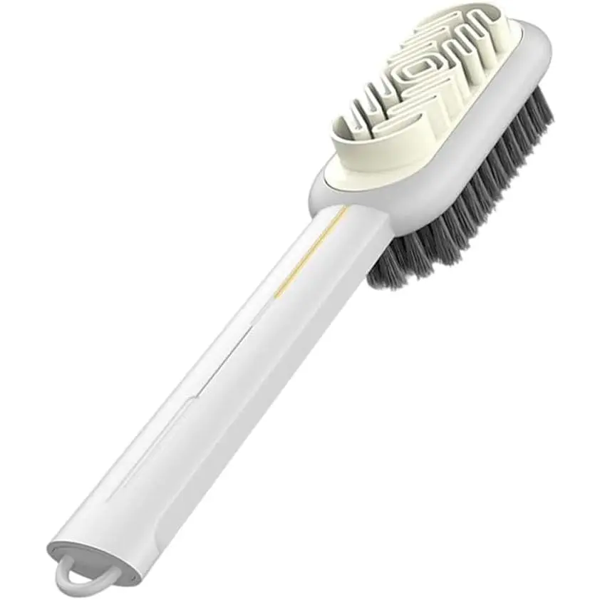 2 in 1 Suede Brush and Eraser for Shoes, Rubber Shoe Brush with Soft Plastic Bristles for Suede & Nubuck Cleaning (White)