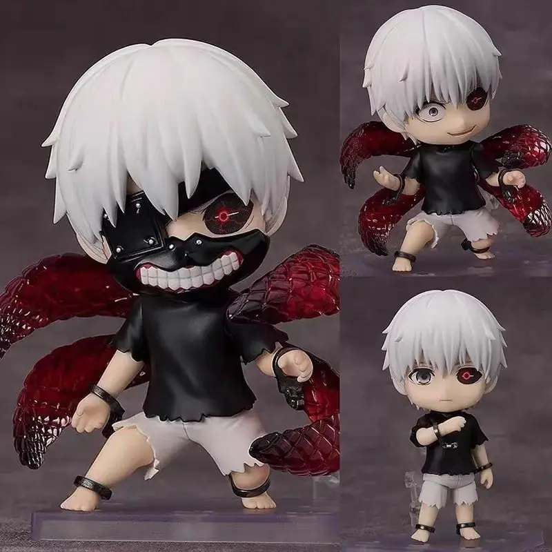 10cm Tokyo Ghoul Nendoroid 2734 Ken Kaneki Action Figure Q Version Articulated Doll Anime Model Collect Toy Desk Ornament Gift