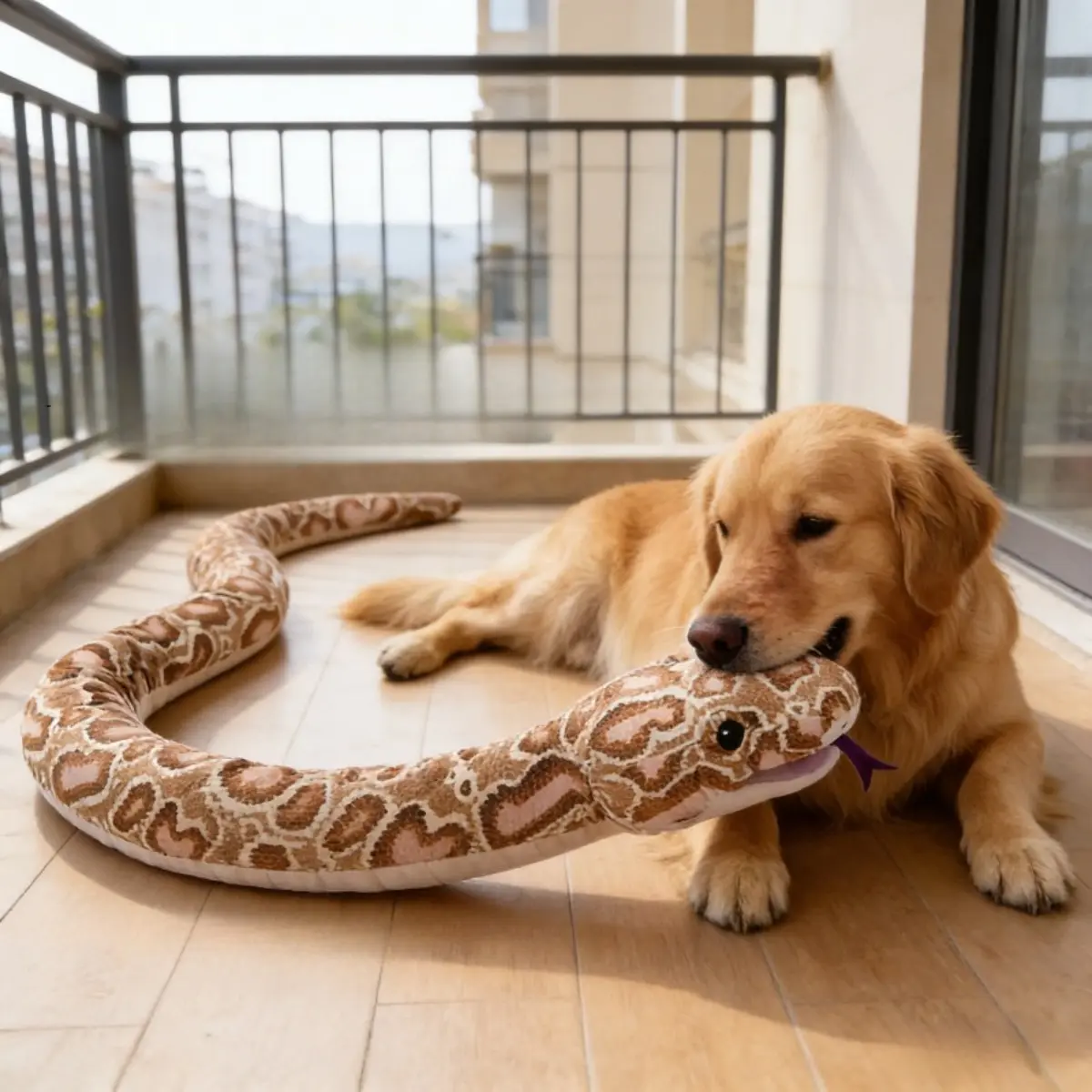 Premium 170cm Realistic Red-Tailed Boa Snake Plush, High-Quality Giant Soft Elastic Fabric Stuffed Python Body Pillow, Funny Tongue Out Design, Animal Design, Interactive Dog Boredom Relief Companion Toy