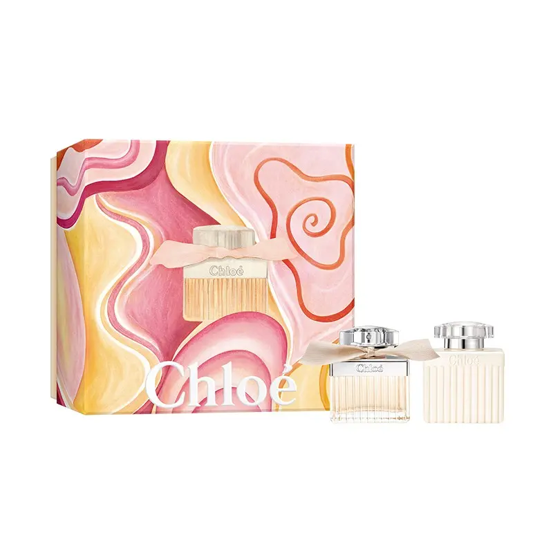 Chloe Ribbon Women's Arts Painted Language Classic Box Perfume Sets Eau De Parfum EDP Floral Scent 50ml+100ml Cosmetics