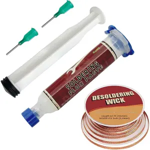 Desoldering Wick and No-Clean Soldering Flux Paste for Electronics, Solder Removal and Flux Kit