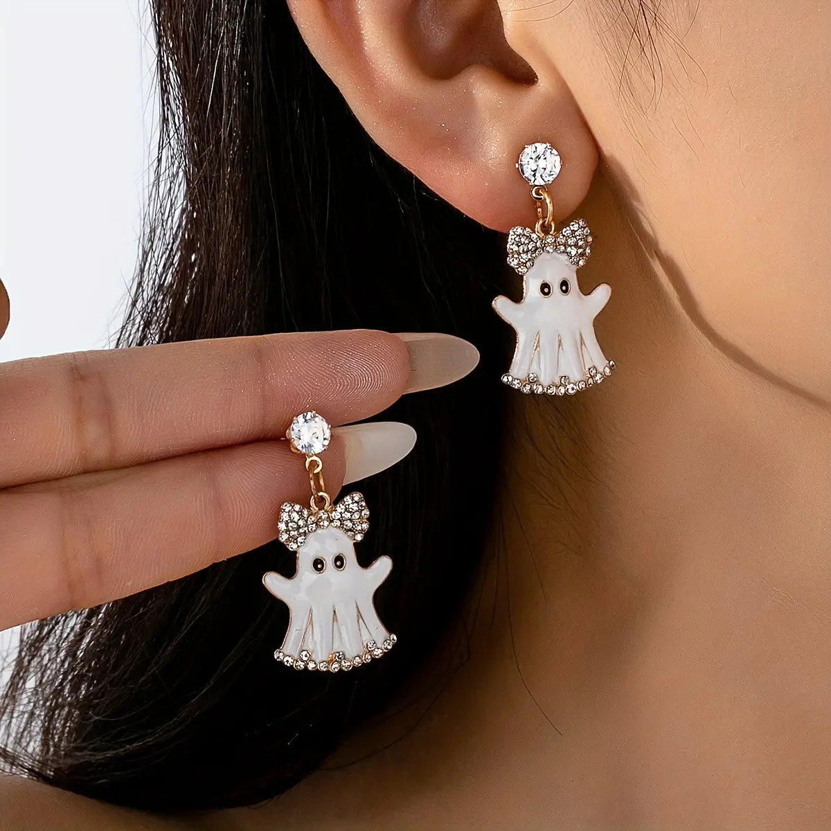 Vintage Halloween Ghost Earrings for Women, Perfect for Daily Wear, Party, Halloween, Christmas, Friday, Birthday Gifts