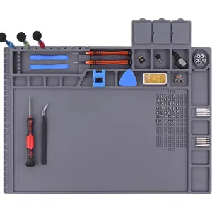 premium Heat Resistant 932°F Magnetic Soldering Mat, 17.3'' x 11.8'' ,magnetic tool mat,Electronics Repair Work Mat for Soldering, Electronics Computer Cellphone Repair, BGA Soldering Gun Iron Workbench Protection
