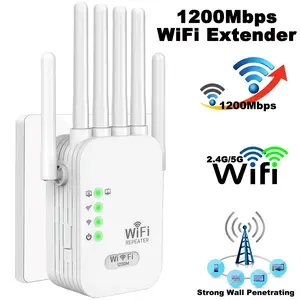 2026 Wall Penetrating WiFi Expander, Wifi Repeater, Wireless Signal Repeater, 6 directional antennas, supports 30+devices, WPA3 encryption security, signal indicator to find the best location, wall/desktop dual-use, compatible with 99% router