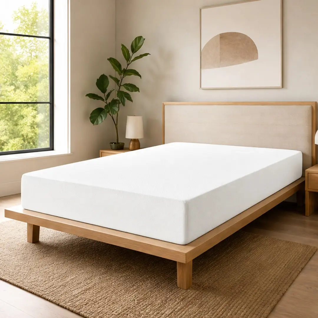 ARCH Queen Size 10-Inch Green Tea Infused Memory Foam Mattress in a Box - Fiberglass-Free, Cooling Charcoal Infused, Pressure Relieving, All-Night Freshness, Effortless Setup, White, Made in USA, 60W x 80D x 10H in, Cooling Sleep, 10 Inches