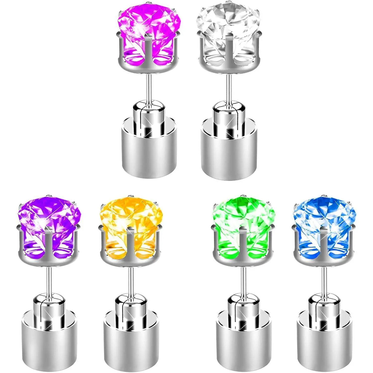 LED Earrings, Light Up Stud Earrings, Glowing Diamond Crown Pendant Earring for Women and Men, LED Jewelry for Party, Wedding, Birthday, Night Out, Disco, Festival,Shiny Glowing LED Lighting Up Stylish Earring Studs Crown Shap Ear Drop Stud