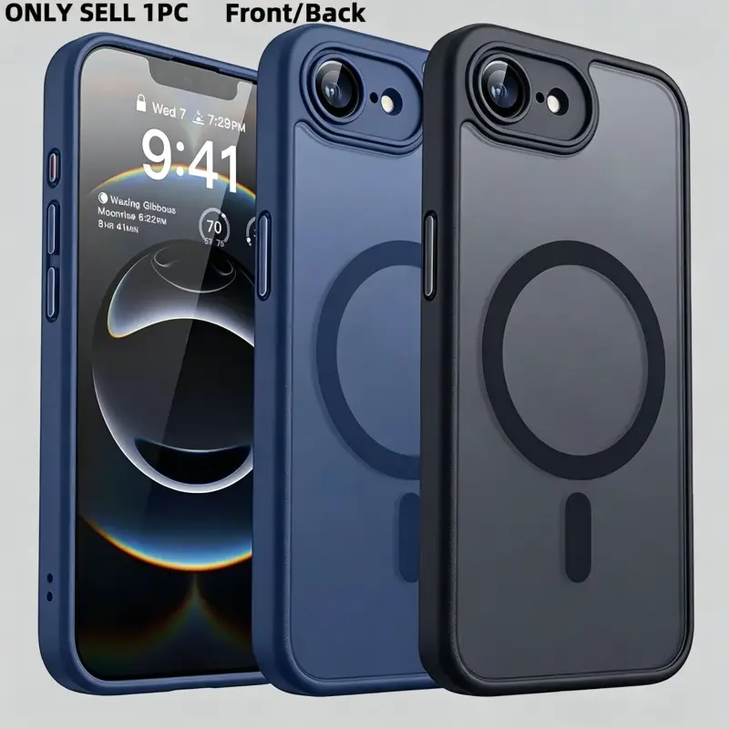 Enhanced Magnetic Phone Cover with Full Camera Protection for iphone 17 16 15 14 13 12 pro max cases girls,17 Air, Translucent Matte Finish Casing, Shockproof, Protective Shock-Resistant Design, Compatible with Wireless Charging