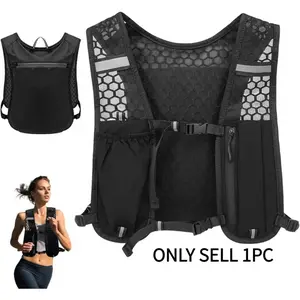 Running Vest Lightweight Breathable Large Capacity Hydration Vest with Reflective Strips Marathon Running Backpack for Men Women Runners Water Backpack Hydration Jogging Equipment