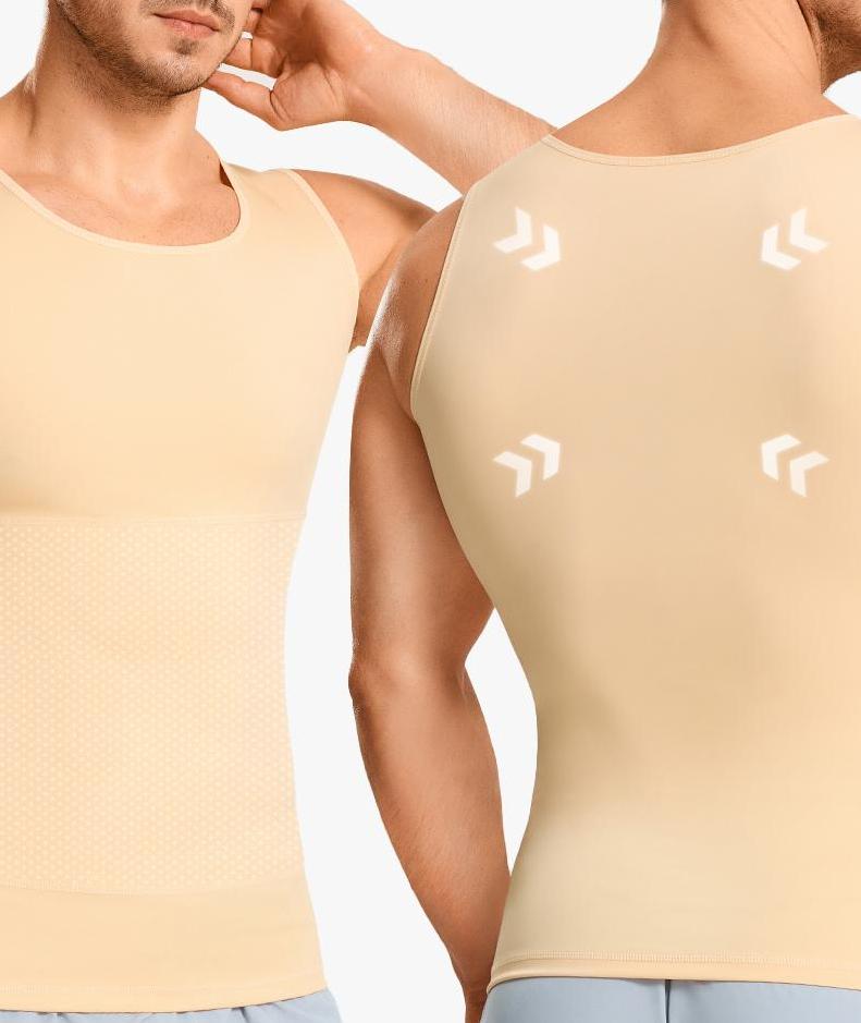 [2 Pack]Men's Compression High Stretch Tummy Shapewear Tank Tops Fajas Dry Fit Wicking Gym Shirt SpringStatements tracksuits men