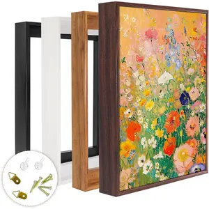 Floating Frames for Canvas, Wood-Look Frames for 1.25" Thick Canvas Paintings, Floater Frame Kit 50 Sizes 4 Colors for Room Wall Art Decor, 8x10inch Brown 1-Pack