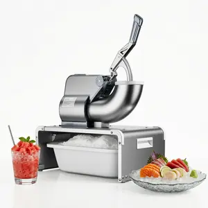 Commercial Ice Shaver Machine 750LBS/H – 350W Electric Ice Crusher with 4 Stainless Steel Blades, 2.64Gal Large Hoppe, Heavy Duty Shaved Snow Cone Maker for Bars, Parties, Dessert Shops