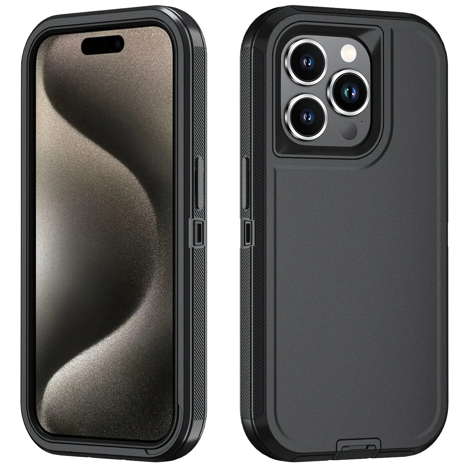 Military Grade Dual Layer TPU+PC Rugged Shockproof Phone Case, Dustproof Outdoor Armor Protective Cover for iPhone 17/16/15/14/13/12 Pro Max Plus Air