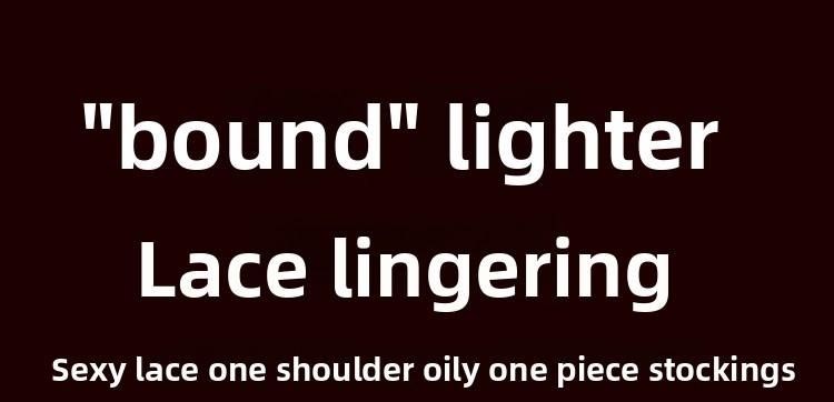 Sexy lace off-shoulder shiny bodysuit 5D ultra-thin tight-fitting shiny silky sheer full-body bodystocking