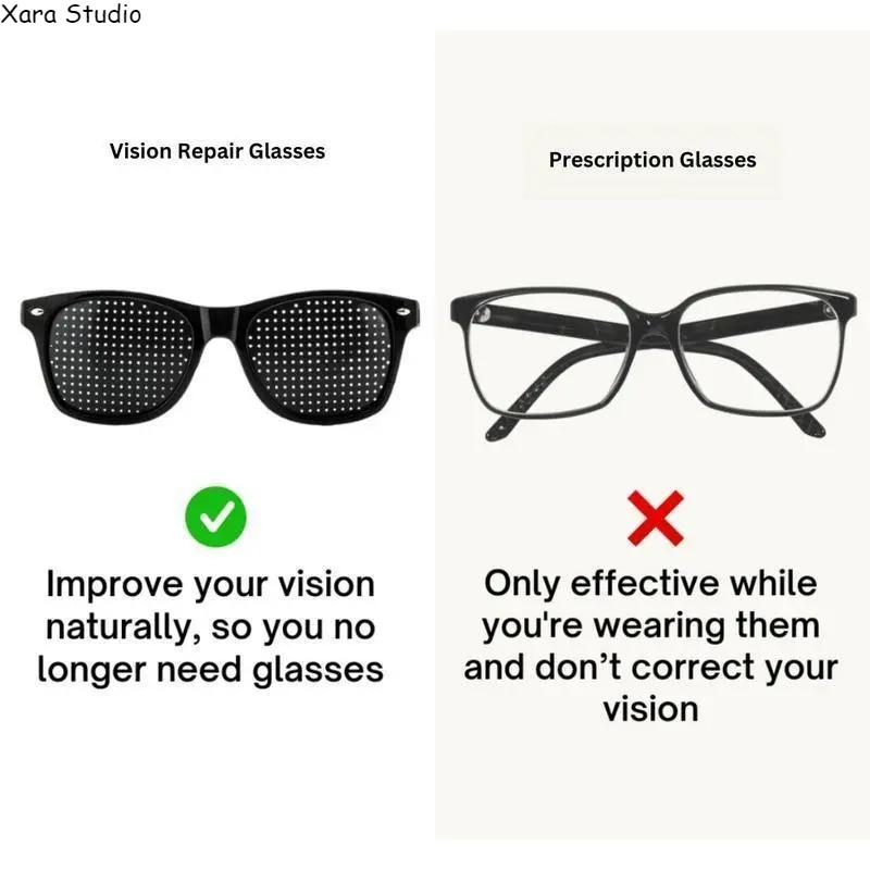 Pinhole Glasses for Eye Strain Relief Lightweight Vision Training Glasses Comfortable Unisex for Screen Time Reading Office Daily Eye Care