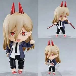 10cm Chainsaw Man Power Q Version Nendoroid Action Figure Interchangeable Face Anime Figure PVC Model Toy With Stand Decor Gift alien stage blind box