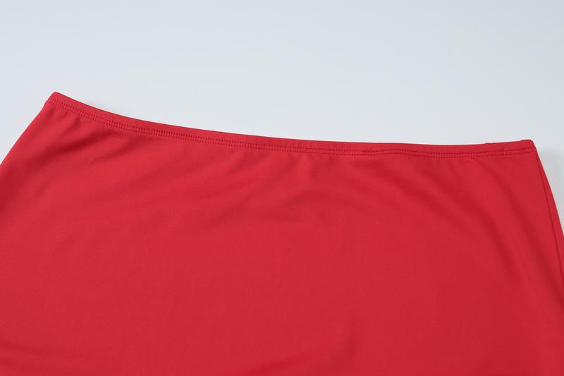 Two-Piece Set Women's Solid Color Tube Top & Skirt, Chic Backless Crop Top & Skirt for Beach Holiday Vacation, Ladies Clothes for All Seasons