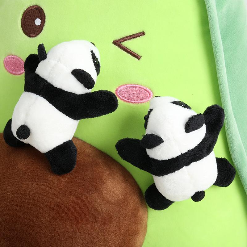 Cartoon Internet celebrity three-dimensional panda brooch, plush red panda doll ins lying down panda jewelry schoolbag pendant