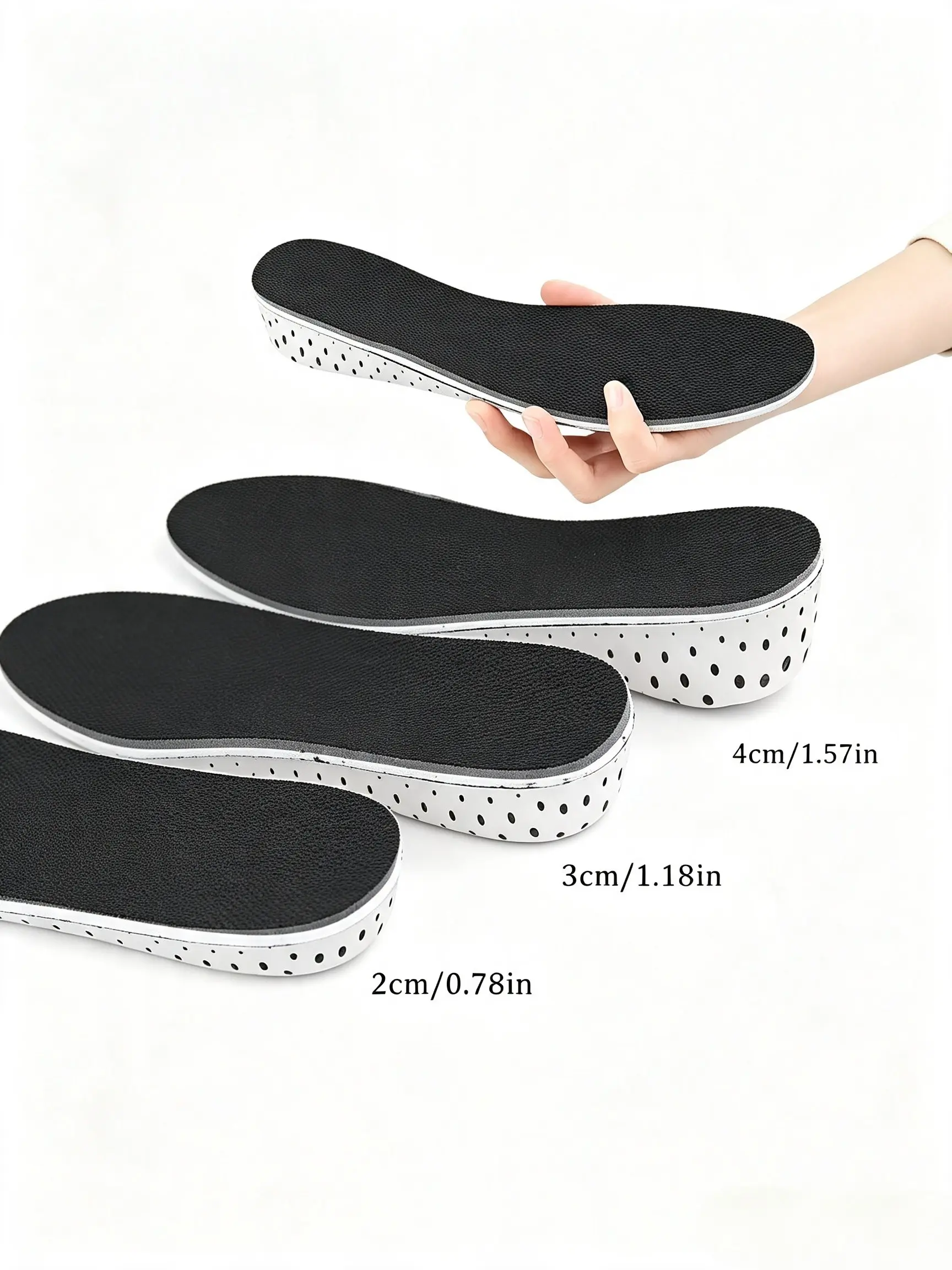 Boot Heel Lift Insoles for Men and Women, Invisible Comfortable Breathable Anti-Odor Full Pad, Adjustable Cut-Resistant