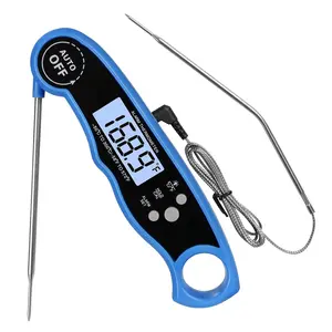 Digital Meat Thermometer for Cooking -  CA002  Read Meat Thermometer for Grilling and  2-in-1  Probe Oven Safe  Thermometer with  for Grill BBQ Steak Turkey