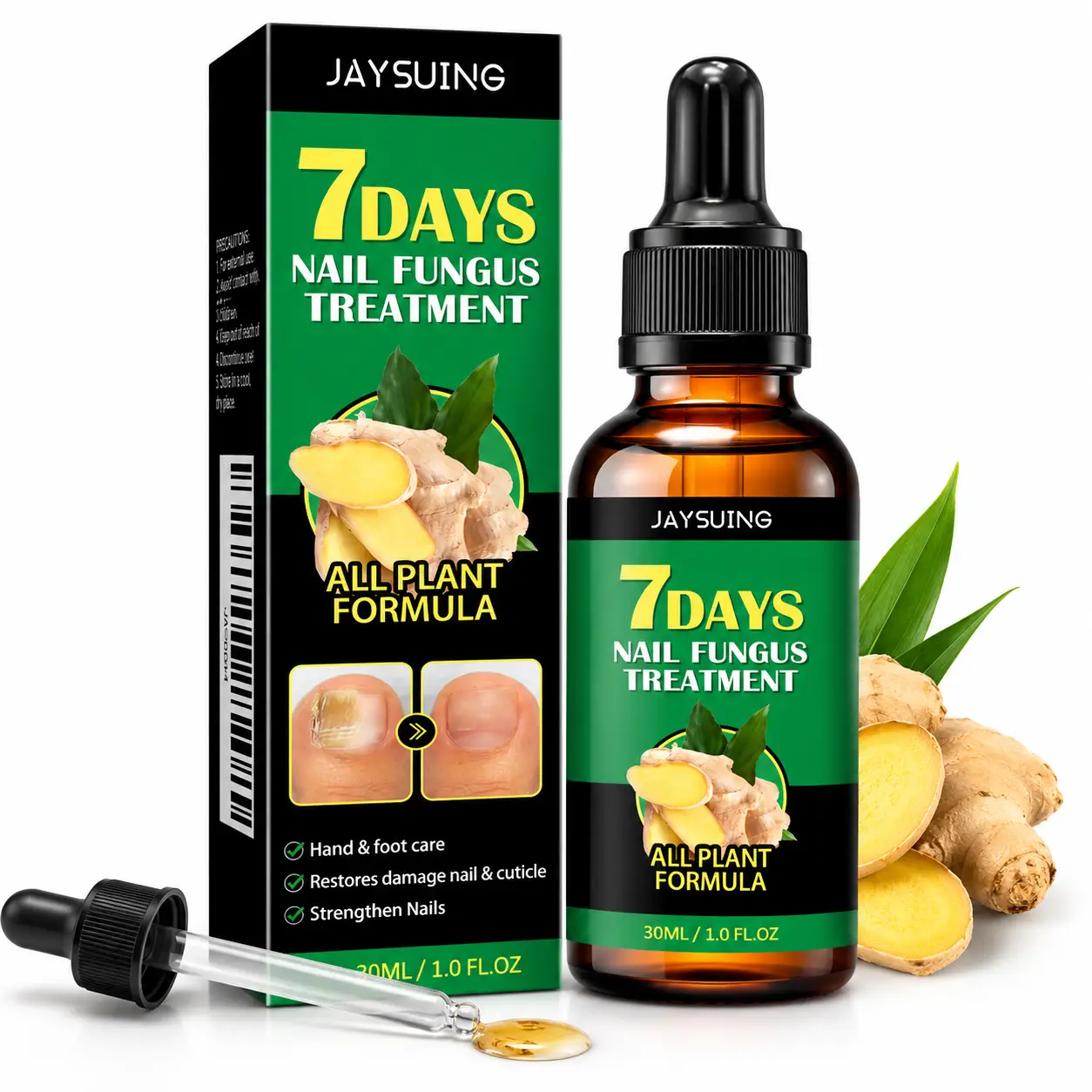 Ginger Infused Nail Care Oil, Ginger Nail Growth Serum, Ginger Cuticle Care Oil for Nails,Cuticle Serum for Nails (2Pcs, 1 Fl.oz(pack of 1))