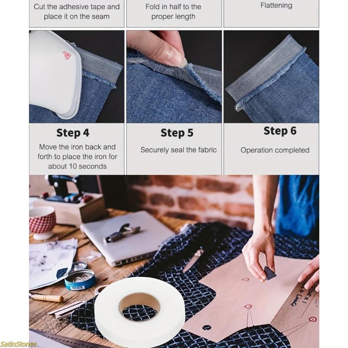 2559-inch Double-sided Adhesive-backed Lining | Hot-melt Nonwoven Ironing Bonding Fabric — Suitable for altering garments, trouser hems, and short edges of fabric.