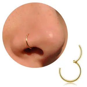 Titanium Nose Ring Hoop 20G, Cartilage Hoop Earrings for Women Men Silver Gold Nose Ring Septum Ring Tragus Conch Helix Daith Lip Piercing Jewelry.ms
