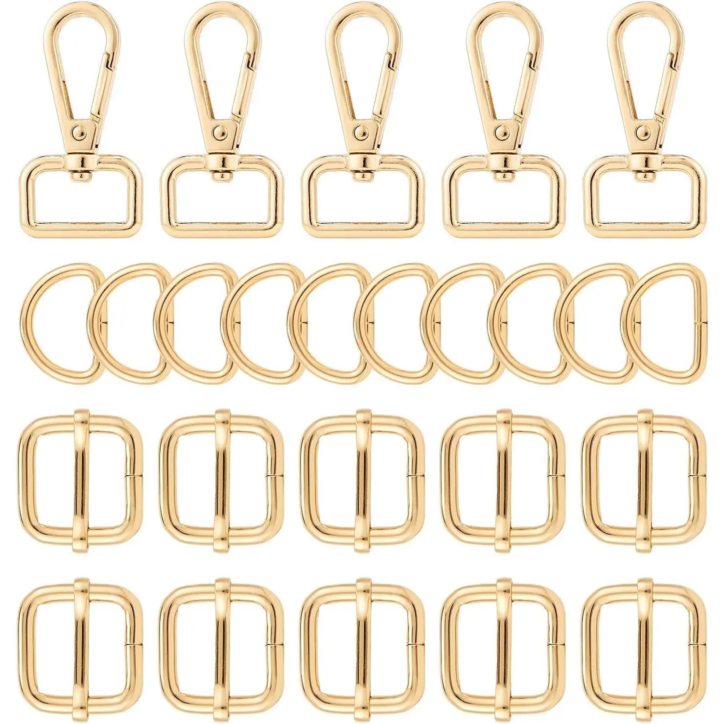Purse Hardware Heavy Duty Swivel Snap Hooks D Rings and Slide Buckles for Bag Making Handbag Craft