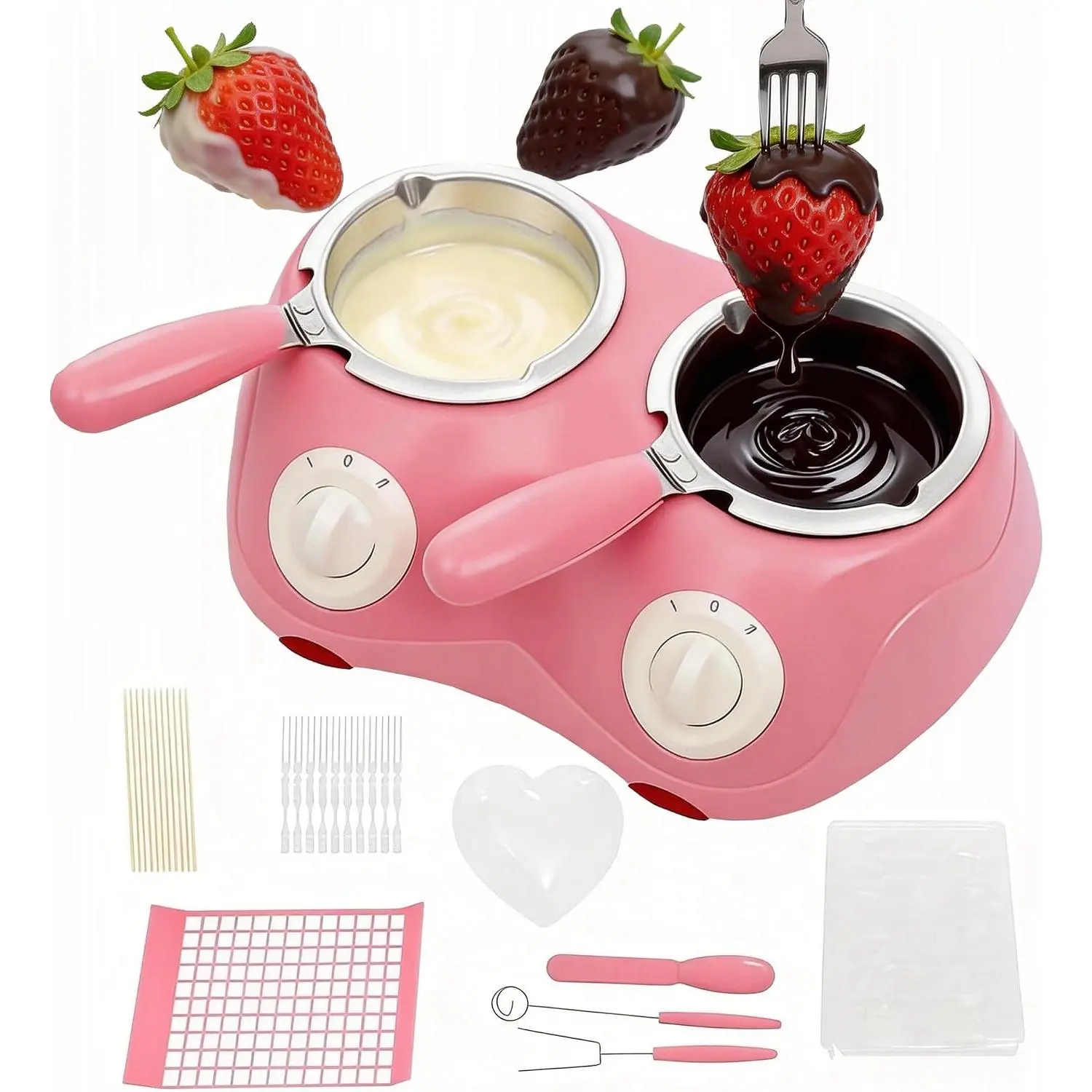 Electric Chocolate Melting Pot, Candy/Chocolate Melter Warmer with Molds and Forks, for Melting Milk Chocolate, Cheese, Butter, Home Kitchen Use