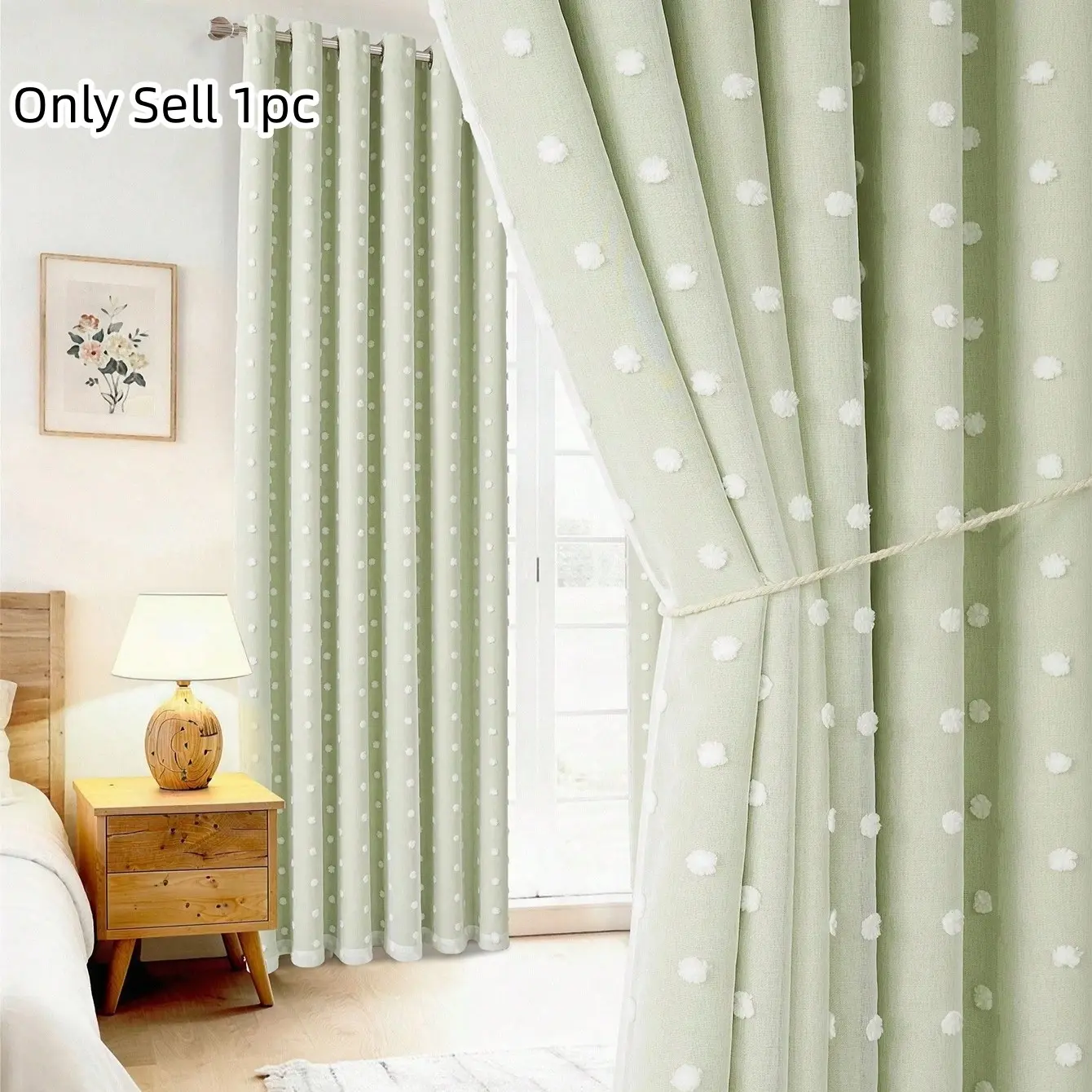 1pc Double Layer Blackout Curtains with Metal Rings, Polyester Curtain, Multi-Color Options, Insulated Design, Ideal for Living Room, Bedroom, Office, All Seasons