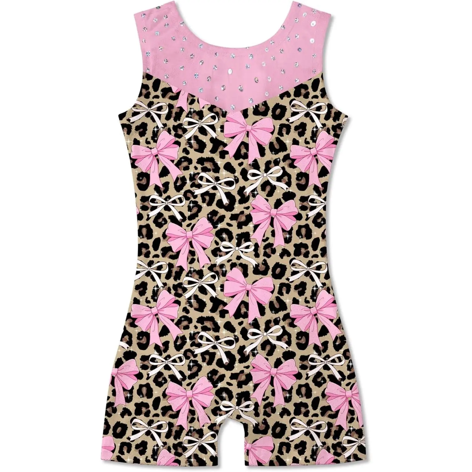 Girls Sparkly Gymnastics Leotard Unitard with Shorts 2-10T(Gift)