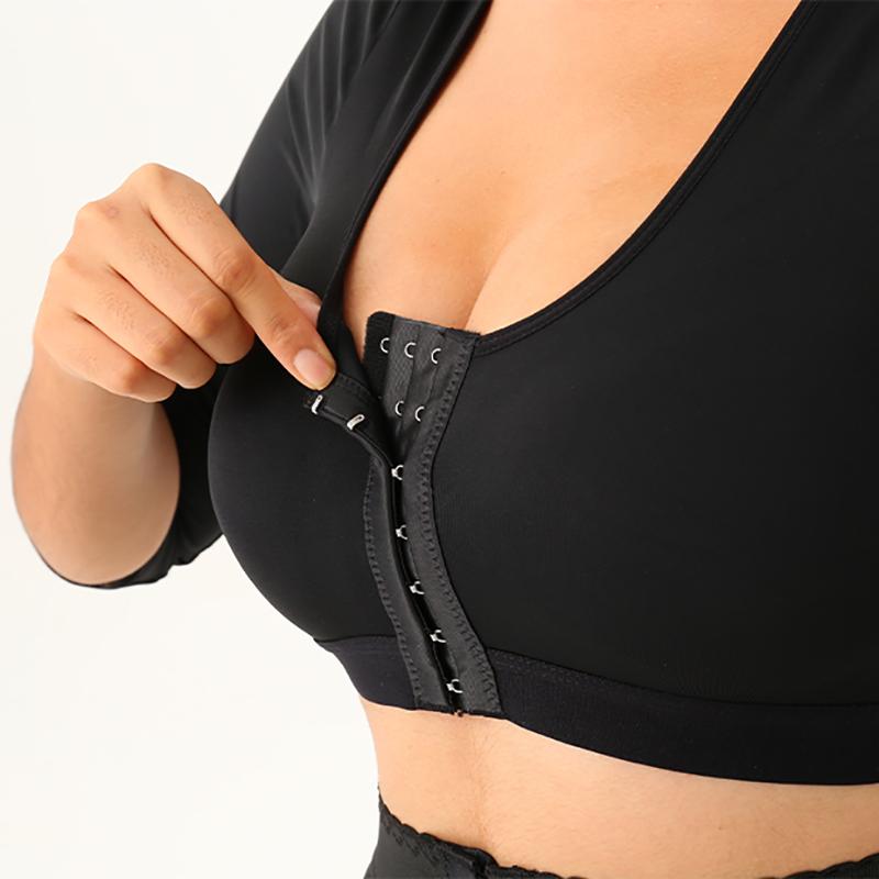 Women Arm Shaper Post Surgery Arm Lipo Compression Sleeves Arm Front Closure Shapewear Bra