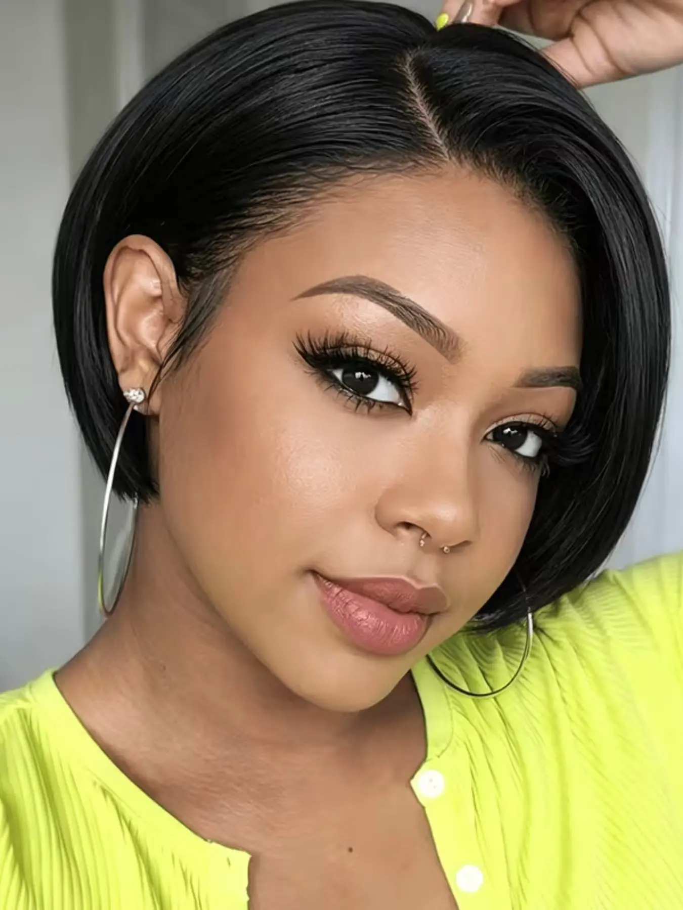 ShortHair Wig Human Hair 13x4 Transparent Lace Front Wigs Straight Style, Women's Short Elf Hair Wig, Natural Look, Easy to Wear