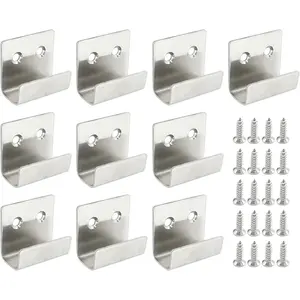 10PCS Wall Mounted Hook Fastener, Black Tile Wall Display Clip, Inner Width 20MM Heavy Shaped Hook Hanger, Heavy Duty Tile Hanger for Wall Display