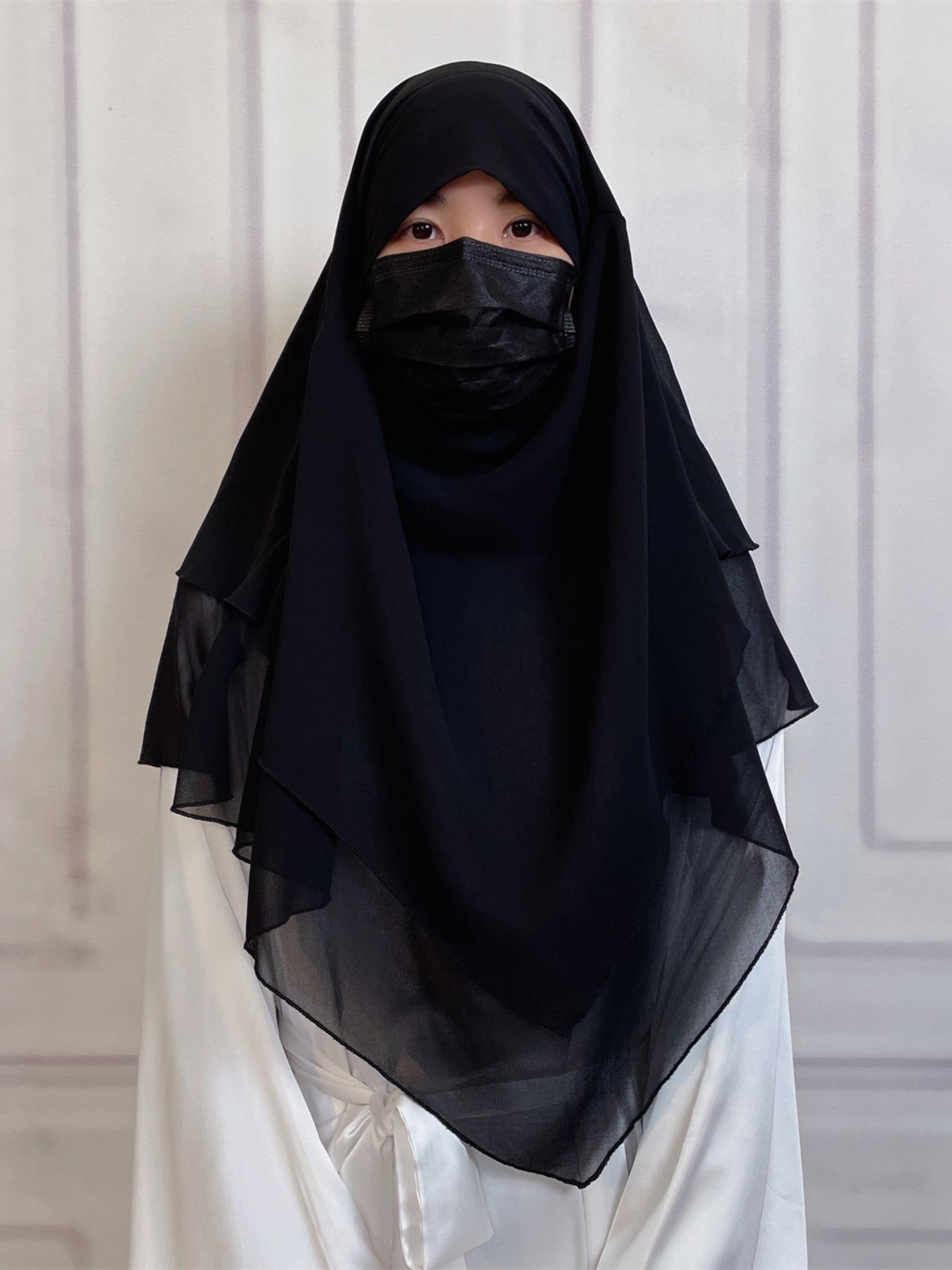 16 Colors Short Chiffon Khimar, Muslim Fashion High-Quality Fabric, Suitable for Adults and Kids, Essential Wear for All Seasons