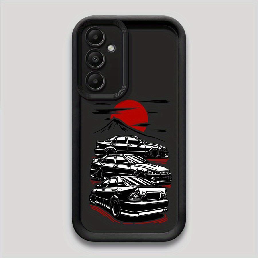 Phone Case for SamSung for Galaxy A55 A25 A35 A16 A15 A54 A34 A14 A24 A53 A33 A23 A13 A52 A32 A22 A12 A51 A71 A72 A73 Silicone Cover Protective High-Quality Soft Shockproof Funda Japanese-JMD Drift-Car Art