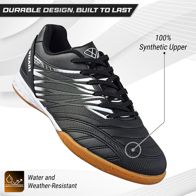 Vizari Indoor Soccer Shoes for Men and Women |   Lightweight Indoor Football Shoes with Synthetic Upper |   Non-Marking Rubber Outsole Cleats for Indoor Soccer and Futsal Surfaces
