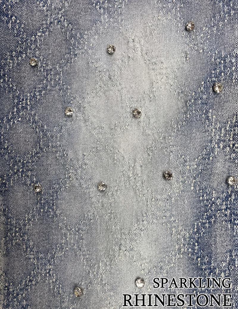 Y2K Men's Shiny Rhinestone Embellished Stretch Slim-Fit Jeans, Casual Street Style Hip-Hop Skateboarding Rap Pants, Machine Washable - All-Season Wear Y2K Men's Shiny Rhinestone Embellished Stretch Slim-Fit Jeans, Casual Street Style Hip-Hop Skateboarding Rap Pants, Machine Washable - All-Season Wear